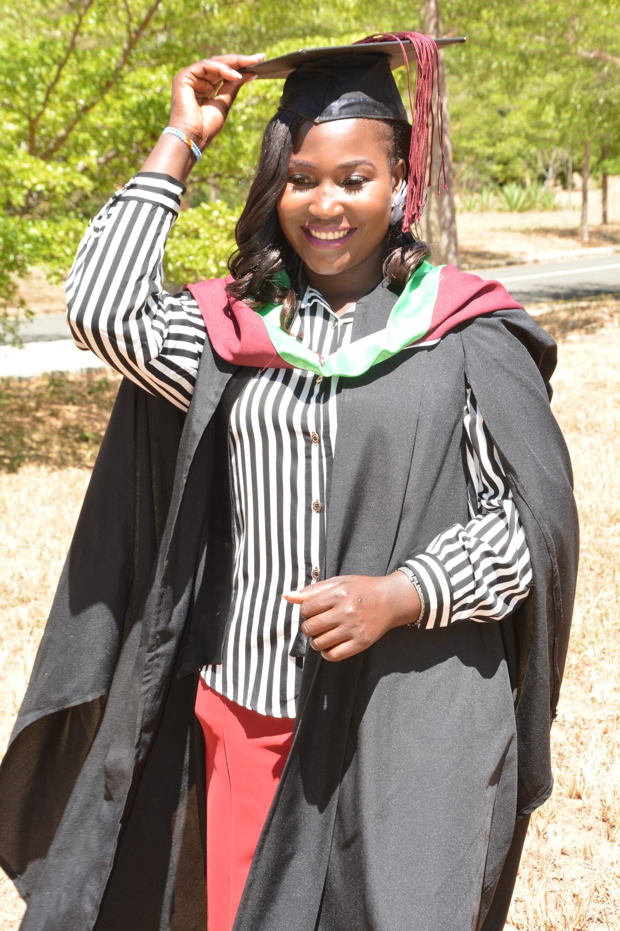 A young woman at her EHM graduation ceremony at a Folk Development College