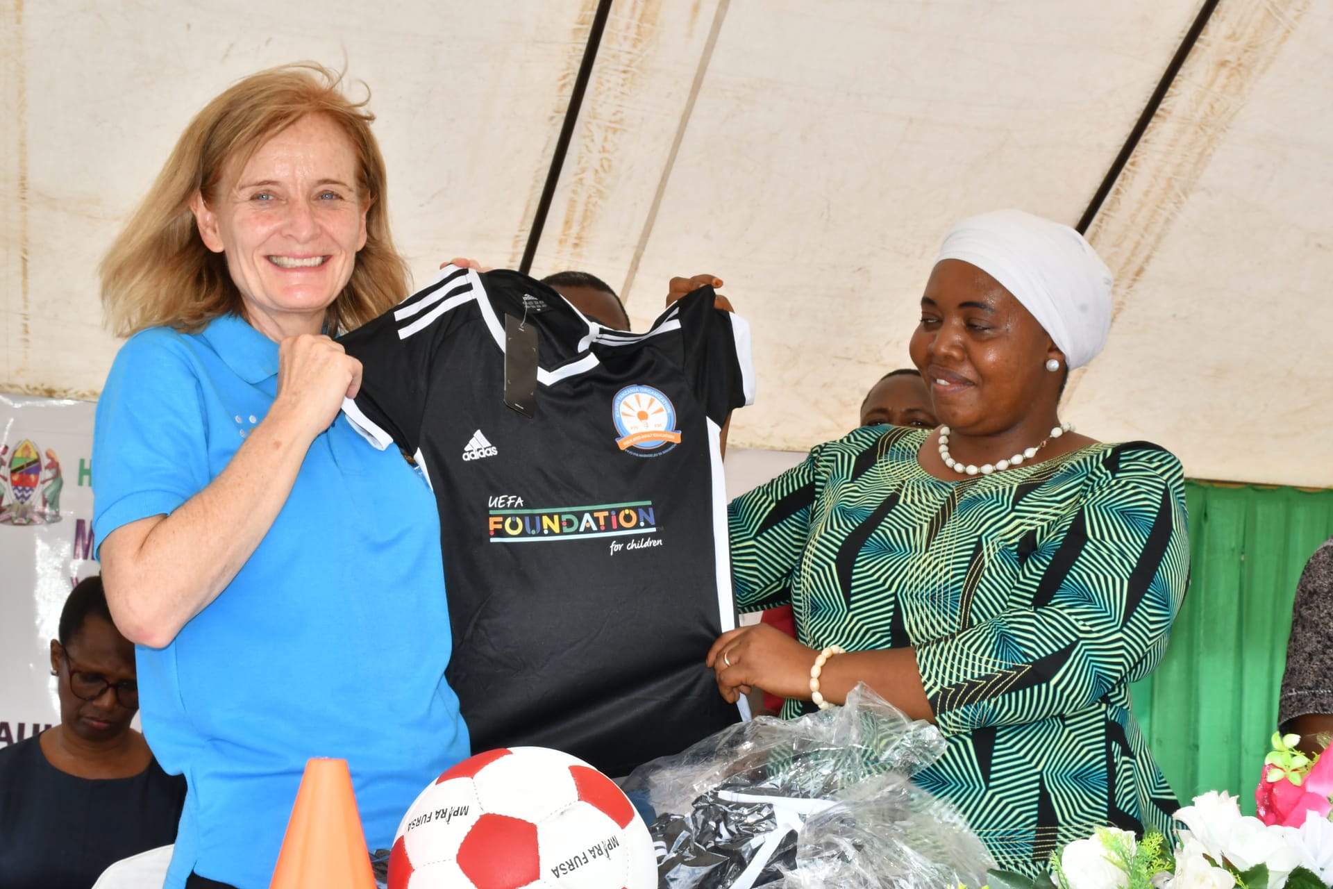 Community football gathering at local school